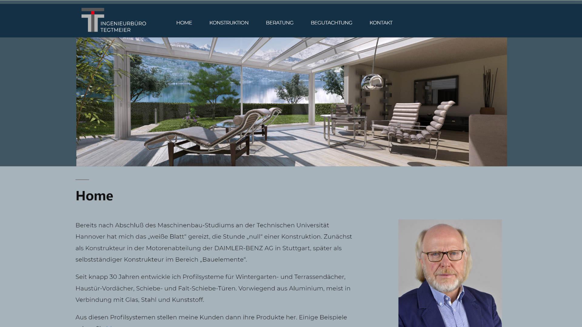 Screenshot: Homepage Ingenieurbüro Tegtmeier