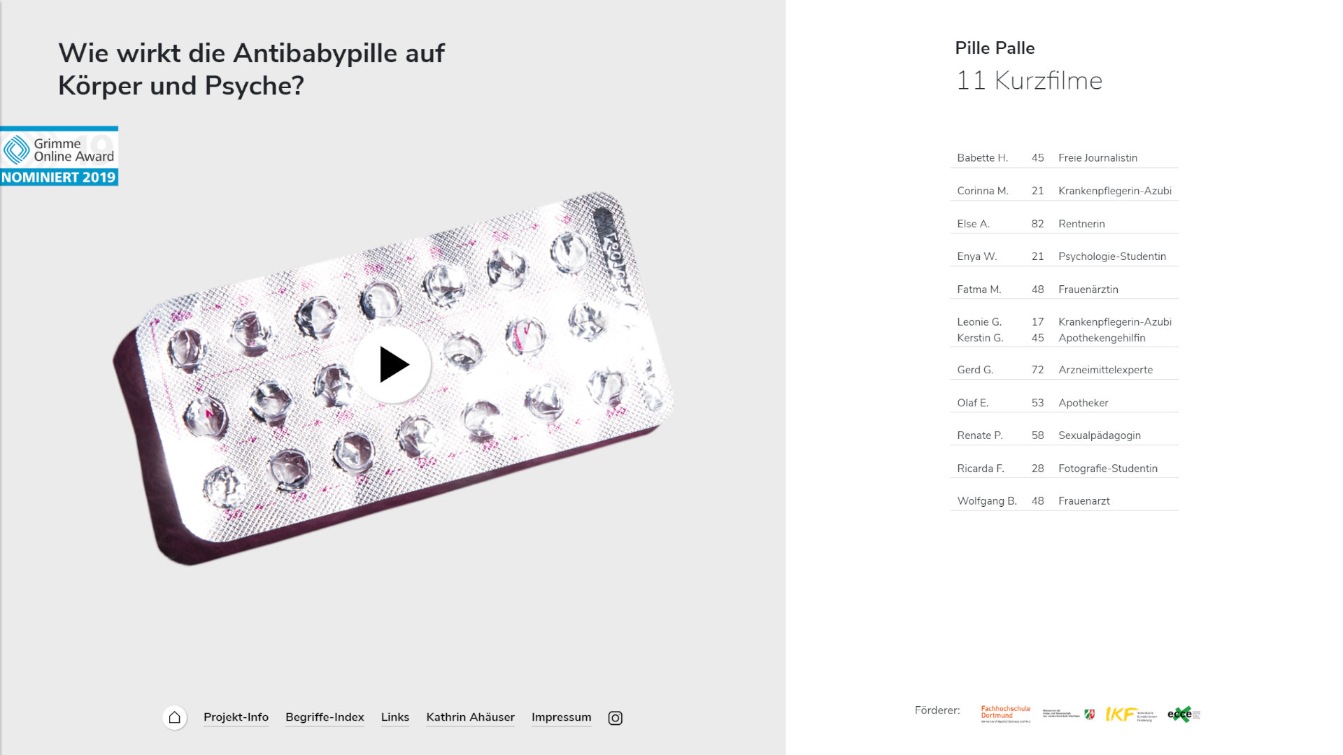 Screenshot Mobilansicht: Homepage Pillepalle