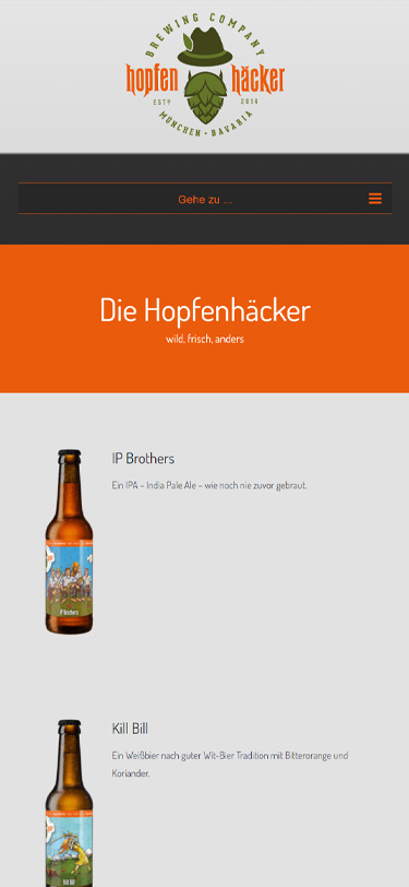 Screenshot Mobilansicht: Hopfenhäcker Webshop
