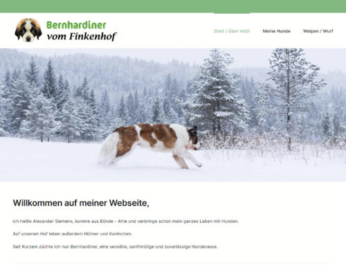 Bernhardiner vom Finkenhof – WordPress Webseite / Logo