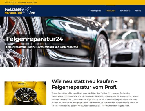 Felgenreparatur24 – WordPress Webseite, Landingpages